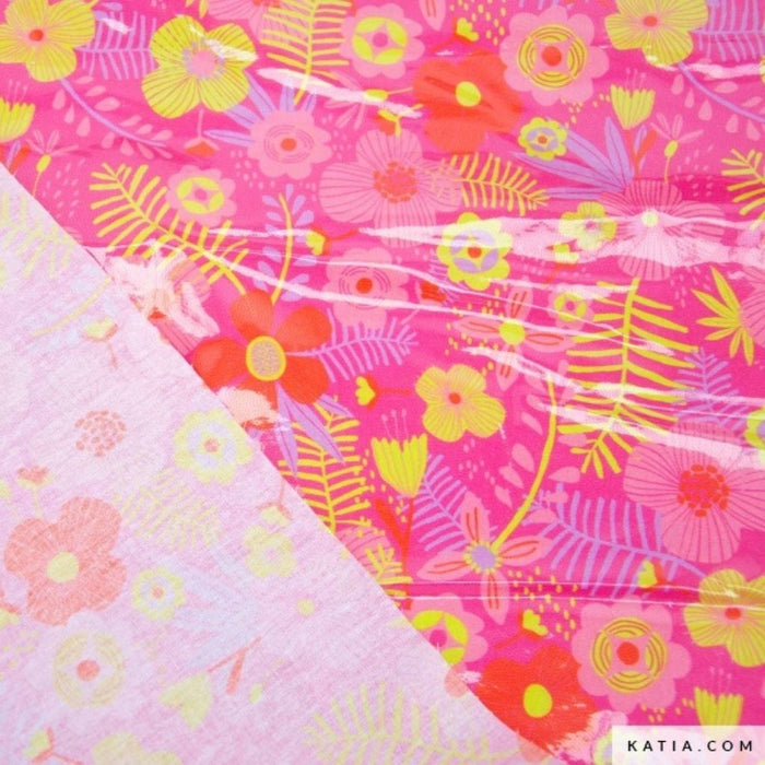 Cotton Laminated Pu "Tropical Fuchsia" Katia Fabrics - Telas