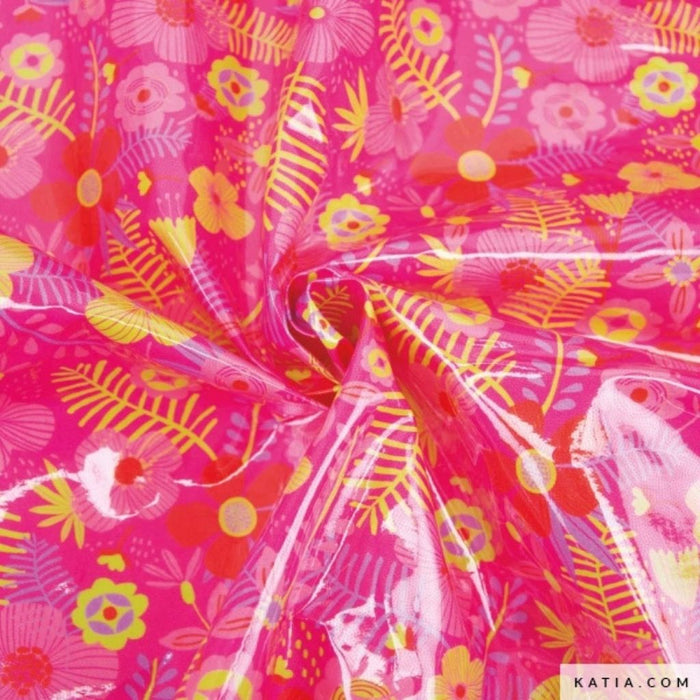 Cotton Laminated Pu "Tropical Fuchsia" Katia Fabrics - Telas